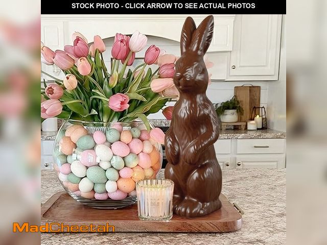 Lot 74-13632384 - Zesua Easter Decorations - 14.5" Easter Bunny Figurine - Easter Decorations for Home - Standing Cera...