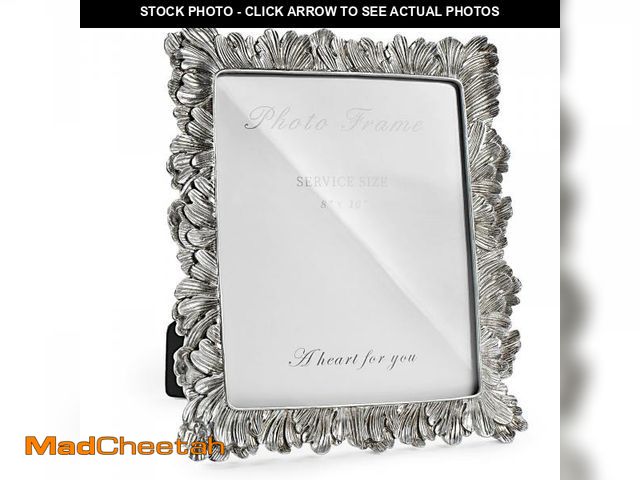 Lot 74-12113330 - Cuspin 8x10 Picture Frame Silver, Vintage Silver Palm Leaves Textured Hand-Crafted Resin with Glass ...