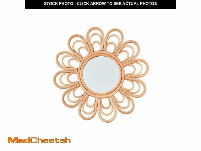Lot 74-14383257 - Mud Pie Flower Woven Mirror; 12" Dia - USED