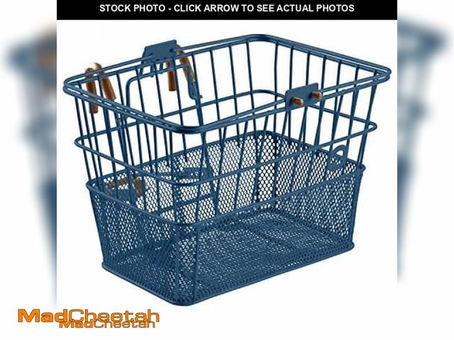 Lot 74-11487400 - Retrospec Apollo Detachable Front Bike Basket Steel Half-Mesh with Integrated Detachable Hooks and B...