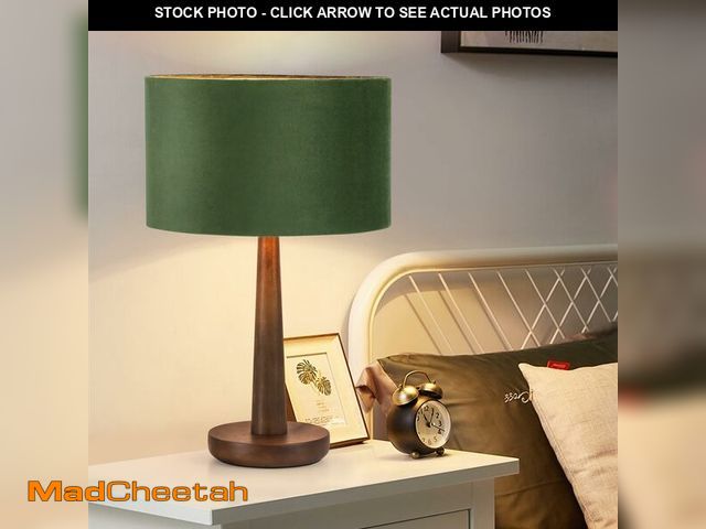 Lot 74-13539096 - 18.5" Table Lamp for Living Room, Dimmable Modern Walnut Wood Desk Lamps for Bedroom, UL Listed Nigh...