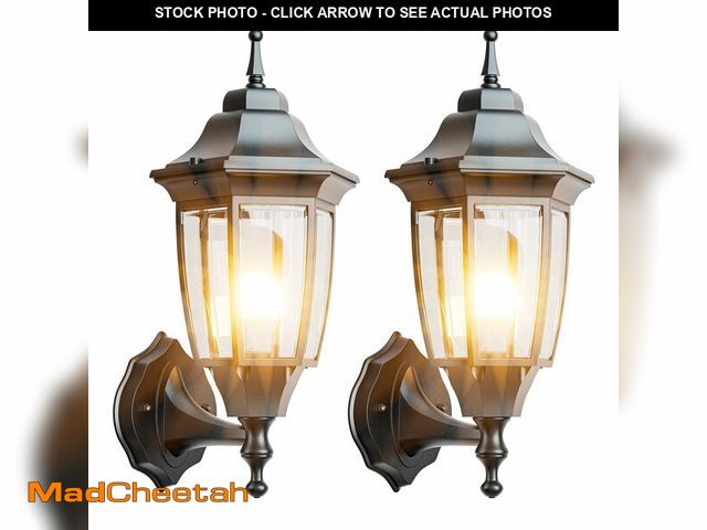 Lot 74-12602420 - EMART Outdoor Front Porch Light, Exterior Anti-Corrosion, Waterproof Aluminum &amp; Glass Shades Wal...