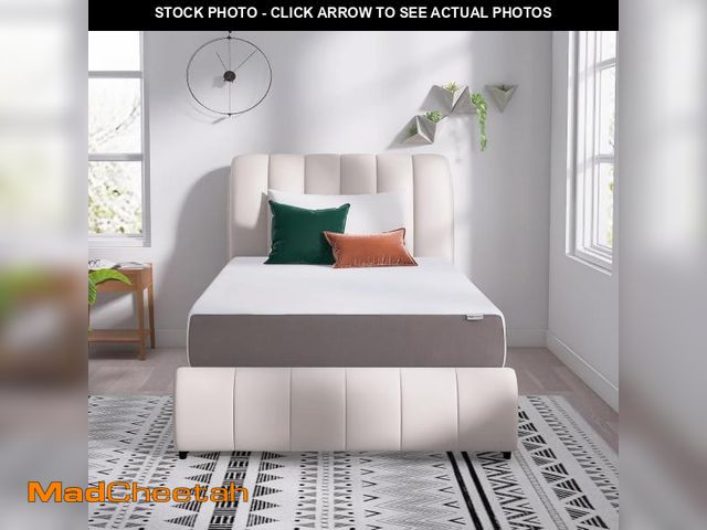 Lot 74-12029277 - Basics Memory Foam Mattress, Soft Plush Feel, 12 Inch, Twin, White/Grey - UNUSED