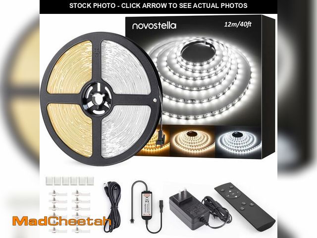 Lot 74-13572761 - Novostella 40ft Tunable White LED Strip Light 1344 LEDs Dimmable 3000K-6500K 24V Remote Flexible LED...