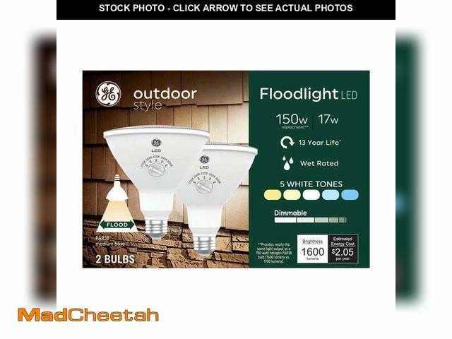 Lot 74-12688191 - GE Outdoor Style PAR38 5 White Tones 150W (2-Pack) - UNUSED