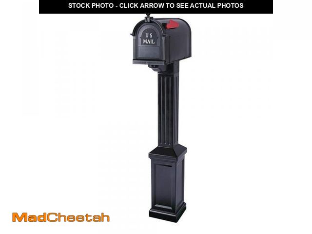 Lot 74-12032404 - Postal PRO Craftsman Mailbox and Post Kit, Black - UNUSED
