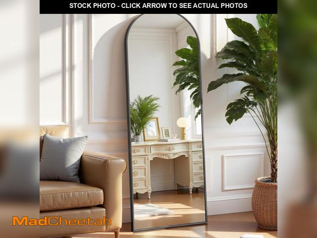 Lot 74-12396858 - OLIXIS Arched Full Length Mirror 59"x16" for Bedroom, Full Body Mirror with Stand, Hanging or Leanin...