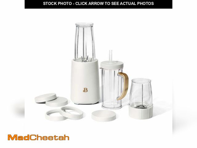 Lot 74-12858164 - Beautiful Personal Blender Set with 12 Pieces, 240 W, White Icing by Drew Barrymore - UNUSED