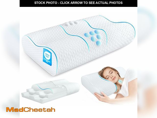 Lot 74-13956453 - zibroges Cervical Neck Pillow for Pain Relief- Queen Size Adjustable Cooling Pillow for Sleeping, Me...