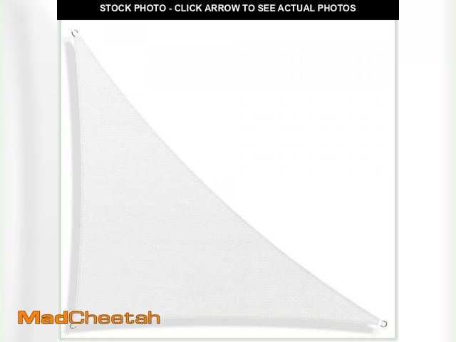 Lot 74-12424621 - COLOURTREE 33.9 ft. x 24 ft. x 24 ft. 190 GSM White Right Triangle Sun Shade Sail Screen Canopy, Out...