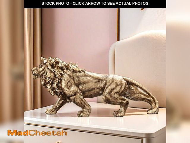 Lot 74-14208878 - FUNSXBUG 14 Inch Resin Lion Statue Sculpture Figurines Animal Collectible Figurine Gift Idea Home De...