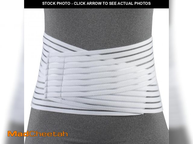 Lot 74-12119184 - OTC Lumbosacral Support, 7-inch Lower Back, Lightweight Compression, Elastic, White, Large - UNUSED
