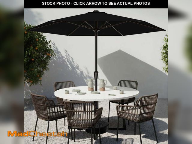 Lot 74-14323843 - Easthome 9ft Patio Umbrella with Crank Lift System &amp; 6 Sturdy Ribs Waterproof, Patio Table Umbre...