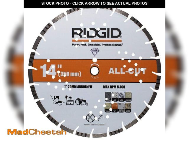 Lot 74-14198938 - RIDGID 14 in. All-Cut Segmented Rim Diamond Saw Blade - UNUSED
