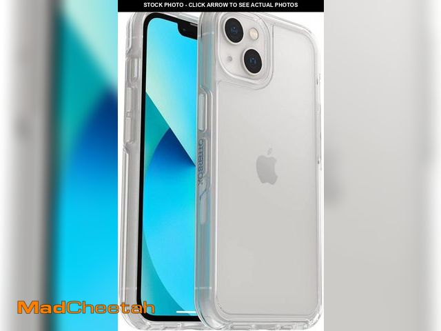 Lot 74-12440542 - OtterBox iPhone 13 (ONLY) Symmetry Series Case - Clear, Ultra-Sleek, Wireless Charging Compatible, R...
