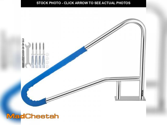 Lot 74-12171104 - VEVOR Pool Rail 54x36 Pool Railing 304 Stainless Steel 250LBS Load Capacity Silver Rustproof Pool Ha...