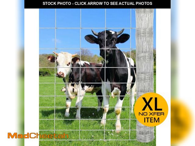 Lot 74-13790374 - Garvee Cattle Fence 6ft x 164ft - Heavy Duty Galvanized Wire Fence &amp; Chain Link Fence for Hog, G...