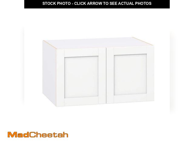 Lot 74-12934343 - J COLLECTION Milton 36 in. W x 24 in. D x 20 in. H Assembled Shaker Wall Bridge Kitchen Cabinet in B...