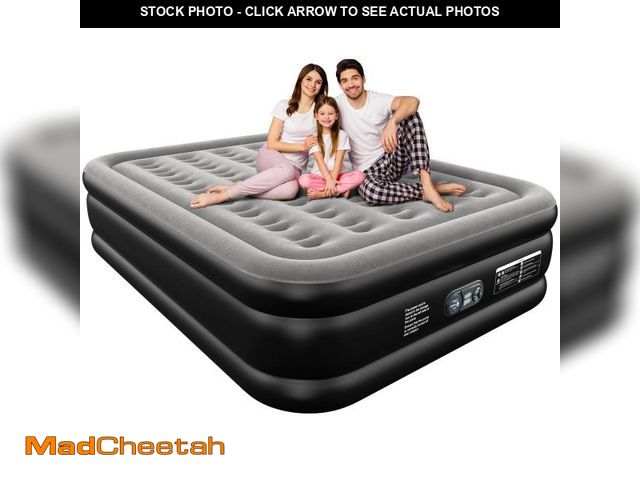 Lot 74-12114353 - Ezyrest Air Mattress 18", Queen Air Mattress with Built in Pump, Inflatable Mattress with Soft Flock...