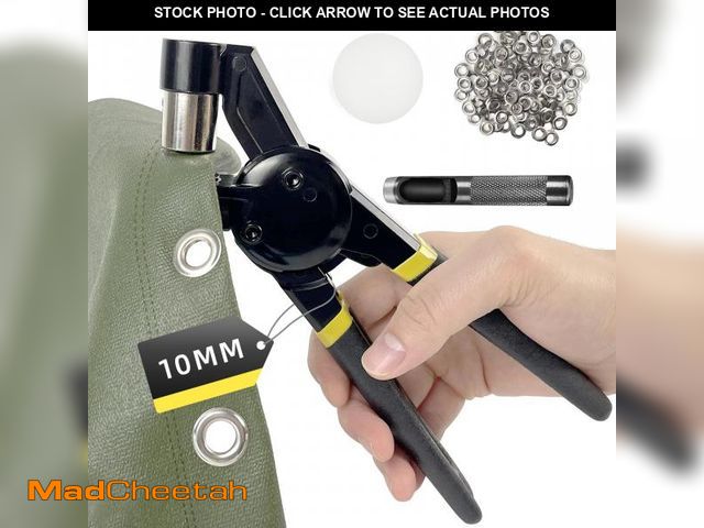 Lot 74-12216471 - HAPDEN Grommet Tool Kit, 3/8 inch Handheld Eyelet Kit Manual Grommet Press Machine with 500 pcs 10 m...
