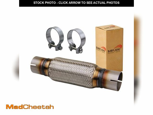 Lot 74-14340017 - SUISFLXGRO Exhaust Flex Pipe Universal Type 100% Stainless Steel For Heavy Duty and Cars (1 PC, 2X8X...
