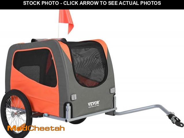 Lot 74-12397054 - VEVOR Dog Bike Trailer, Supports up to 66 lbs, Pet Cart Bicycle Carrier, Easy Folding Frame with Qui...