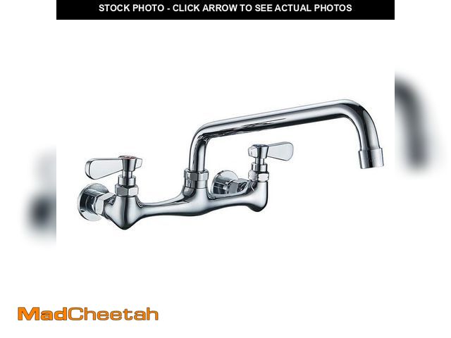 Lot 74-13001486 - BWE 2-Handle Wall Mount Kitchen Faucet With 8 Inch Swivel Spout 8" Center In Polished Chrome - UNUSE...