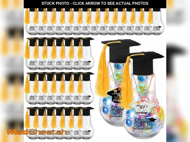 Lot 74-12212365 - 36 Pcs Graduation Light Bulb Candy Jars Class of 2025 Graduation Party Favors for Guests Grad Plasti...