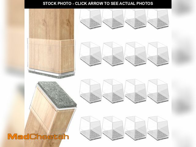 Lot 74-12977052 - Rectangle Chair Leg Protectors for Hardwood Floors,16 PCS Silicone Covers to Protect Wood Tile Floor...