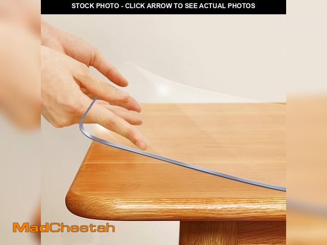 Lot 74-12786344 - 1.5mm Thick Square Clear Vinyl Table Cover Protector 60x60 Inch Plastic PVC Table Pad for Dining Roo...