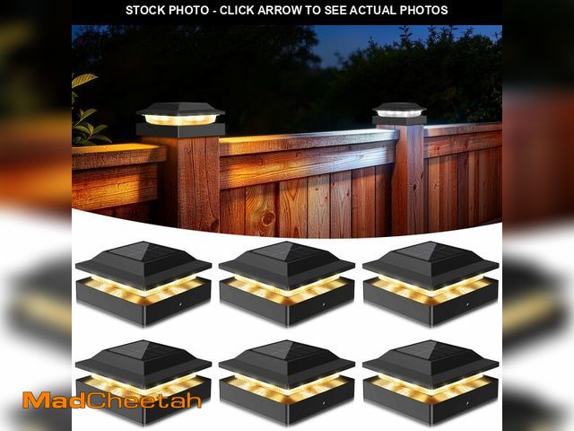 Lot 74-14340539 - Toeuie Solar Post Cap Lights 6-Pack, IP65 Waterproof Fence Post Solar Lights for 4x4 Wood/Vinyl Post...