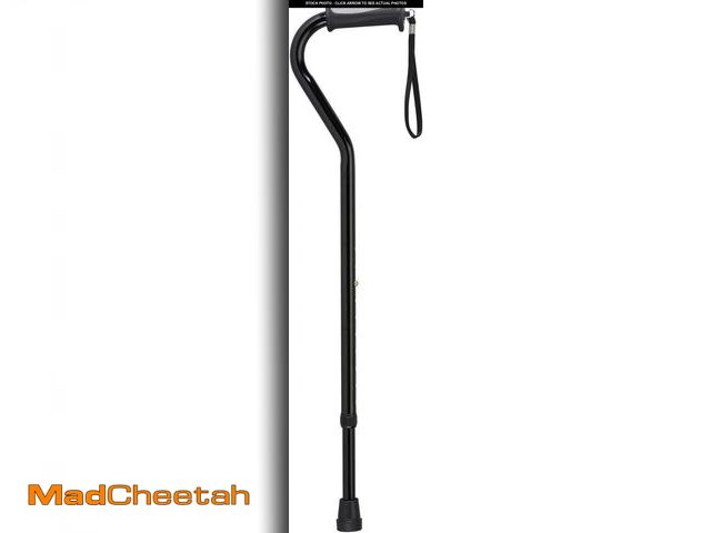 Lot 74-12396558 - Drive Medical Adjustable Height Offset Handle Cane with Gel Hand Grip, Black - UNUSED