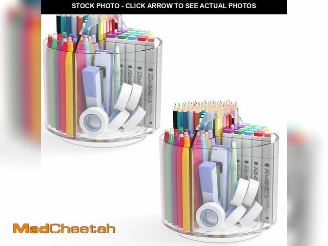 Lot 74-12697194 - 2 Pack Pen Pencil Holder for Kids, Rotating Pen Holder for Desk Organizer, 4 Compartments Art Supply...