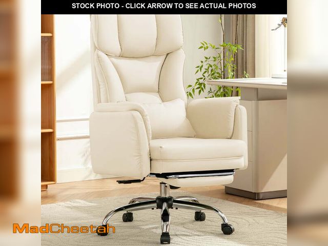 Lot 74-13681713 - COOLHUT Big and Tall Office Chair, High Back Executive PU Leather Desk Chair with Footrest, Ergonomi...