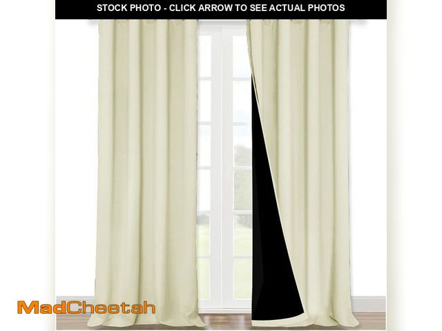 Lot 74-14383409 - NICETOWN 100% Blackout Blinds, Set of 2, 46" x 96", Beige, Laundry Room Decor Window Treatment Curta...