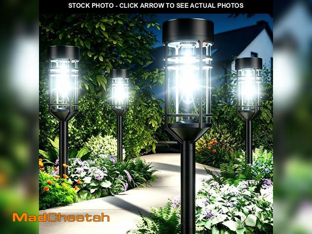 Lot 74-14423265 - Amzarp 8 Pack Solar Garden Lights, Bright LED Solar Pathway Lights Outdoor IP65 Waterproof Rugged Sh...