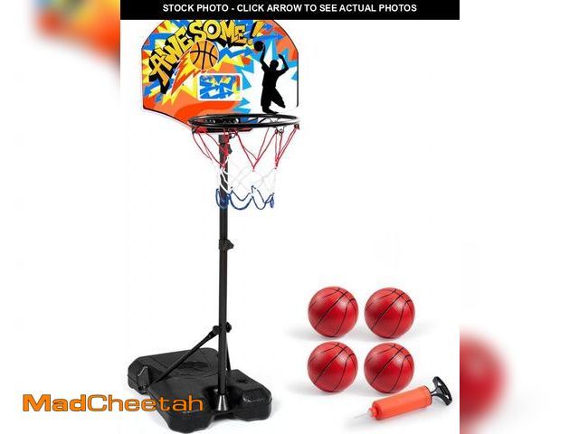Lot 74-11907561 - JOYIN Kids Basketball Hoop, Adjustable Height 2.8 ft-6.2 ft Toddler Basketball Hoop for Kids Indoor ...