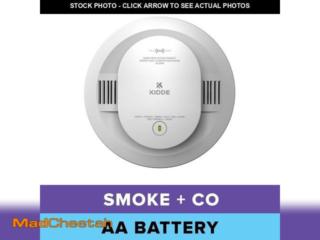 Lot 74-14361921 - Kidde AA Battery-Powered Smoke and Carbon Monoxide Detector, Wire-Free Interconnect, Voice Alerts, 3...