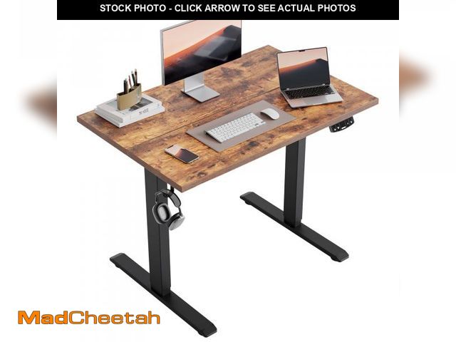 Lot 74-12515163 - 39.4 Inch Electric Height Adjustable Standing Desk, Ergonomic Home Office Desk with Memory Preset, S...
