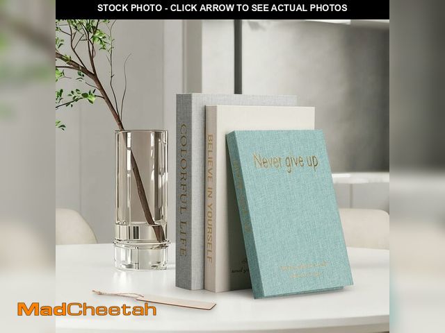 Lot 74-12704182 - NMYH Decorative Books for Home Decor,Set of 3 Luxe Linen Fake Books for Decoration,Faux Book Storage...