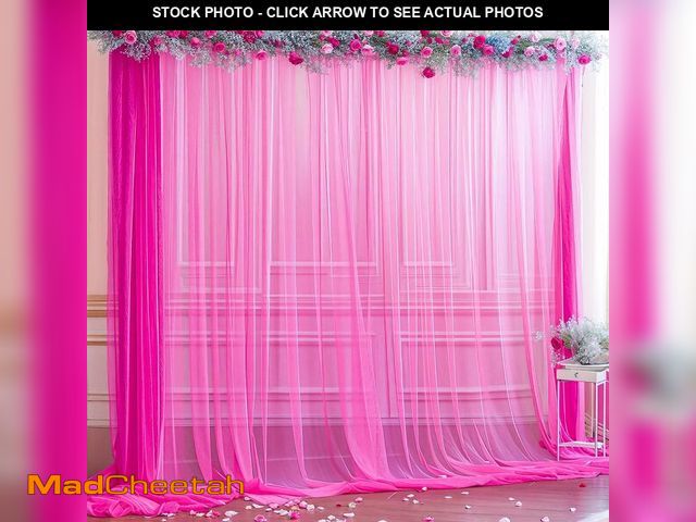 Lot 74-14204956 - 10x10ft Hot Pink Tulle Backdrop Curtain for Parites, Sheer Backdrop Curtains for Wedding Baby Shower...