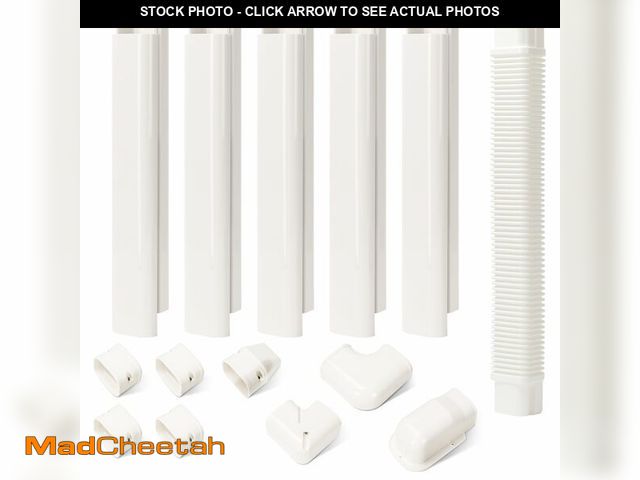 Lot 74-12713001 - HOXHA 3" W 10Ft L Mini Split Line Set Cover Kit Air Conditioners Decorative PVC Slim Line Cover for ...