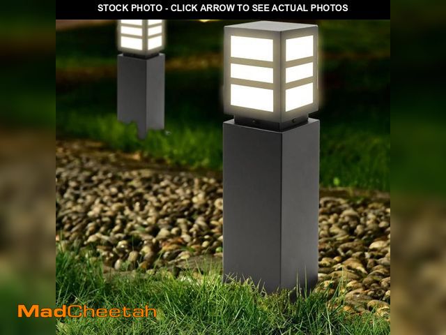 Lot 74-12507990 - 2Pack Landscape Path Lights 24" IP65 Waterproof Bollard Lights, Heavy Duty Steel Stable Widened Base...