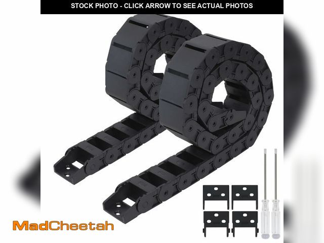 Lot 74-12974635 - LMioEtool Pack of 2, R38 18mm x 37mm(Inner H x Inner W) Black Plastic Cable Wire Carrier Drag Chain ...
