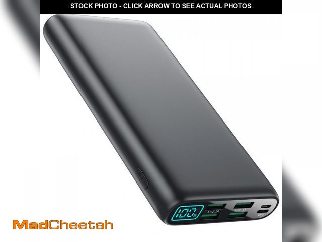 Lot 74-12219733 - Portable Charger 38800mAh,LCD Display Power Bank,5 USB Outputs Battery Pack Backup, USB-C in&amp;out...
