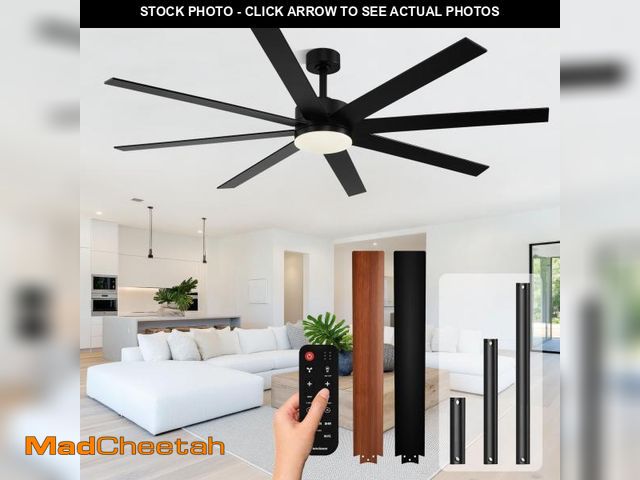 Lot 74-12480599 - Conciseer Modern 72 Inch Ceiling Fans with Lights and Remote, Dual Color 8 Blades,Living Room Office...