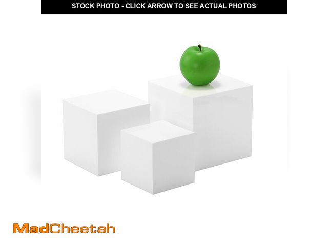Lot 74-12456873 - MUKEEN Glossy White Acrylic Cubes Display Nesting Risers,for displays and photography,displaying jew...