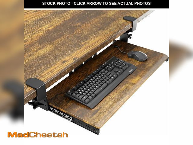 Lot 74-12709542 - AX WABER Keyboard Tray Under Desk Pull Out with Extra Sturdy C Clamp Mount System, 27.3 (32.5 inch I...