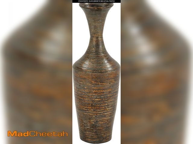 Lot 74-12098132 - Deco 79 Bamboo Wood Decorative Vase Tall Floor Centerpiece Vase with Lacquer, Vase for Home Decorati...