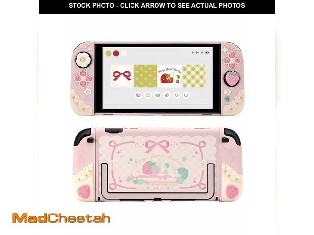 Lot 74-13960740 - GeekShare Strawberries with Cream Case Compatible with Switch 2, Slim Separable Soft Silicone Protec...
